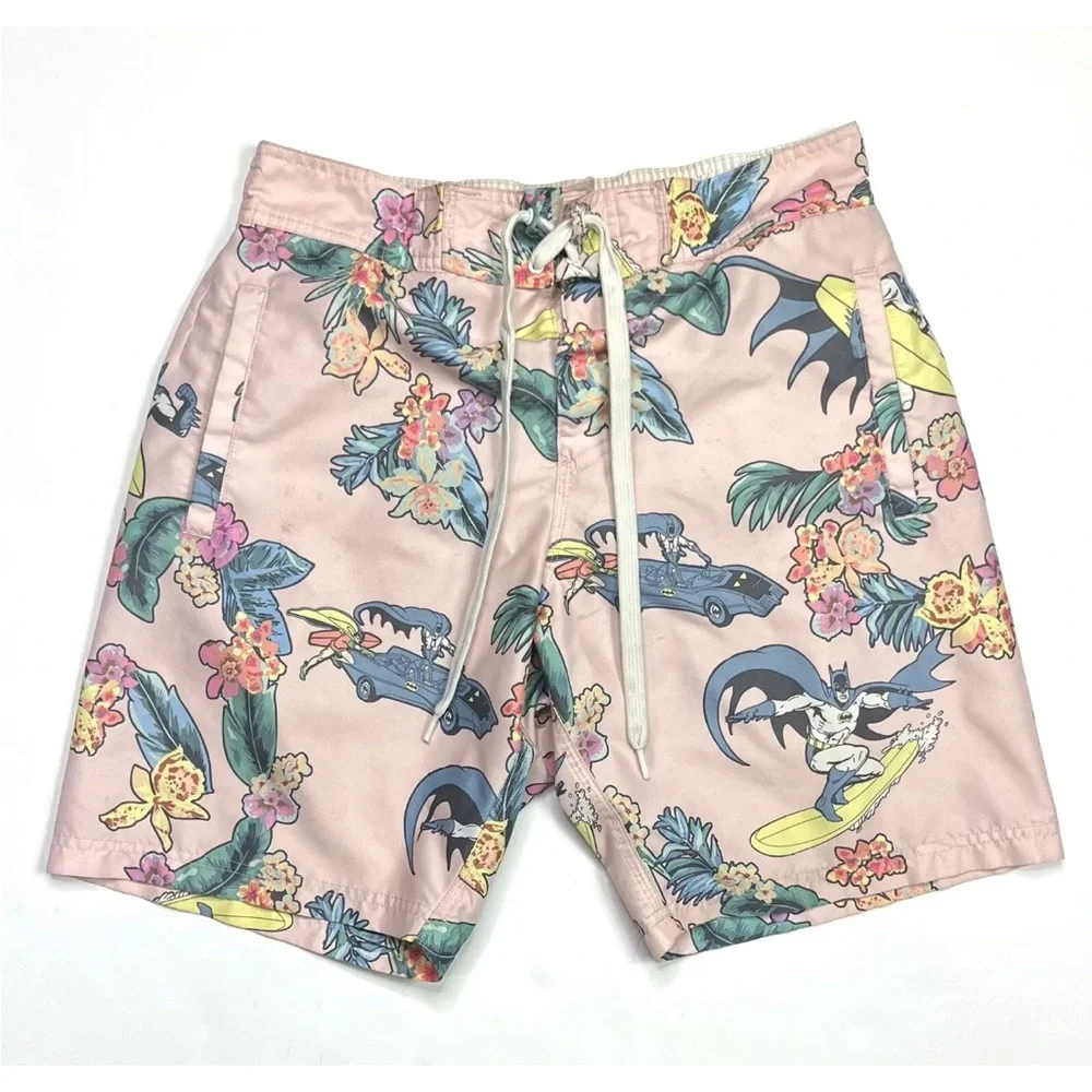 Batman Hawaiian Board Swim Trunk Shorts DC Comics - Picture 8 of 8